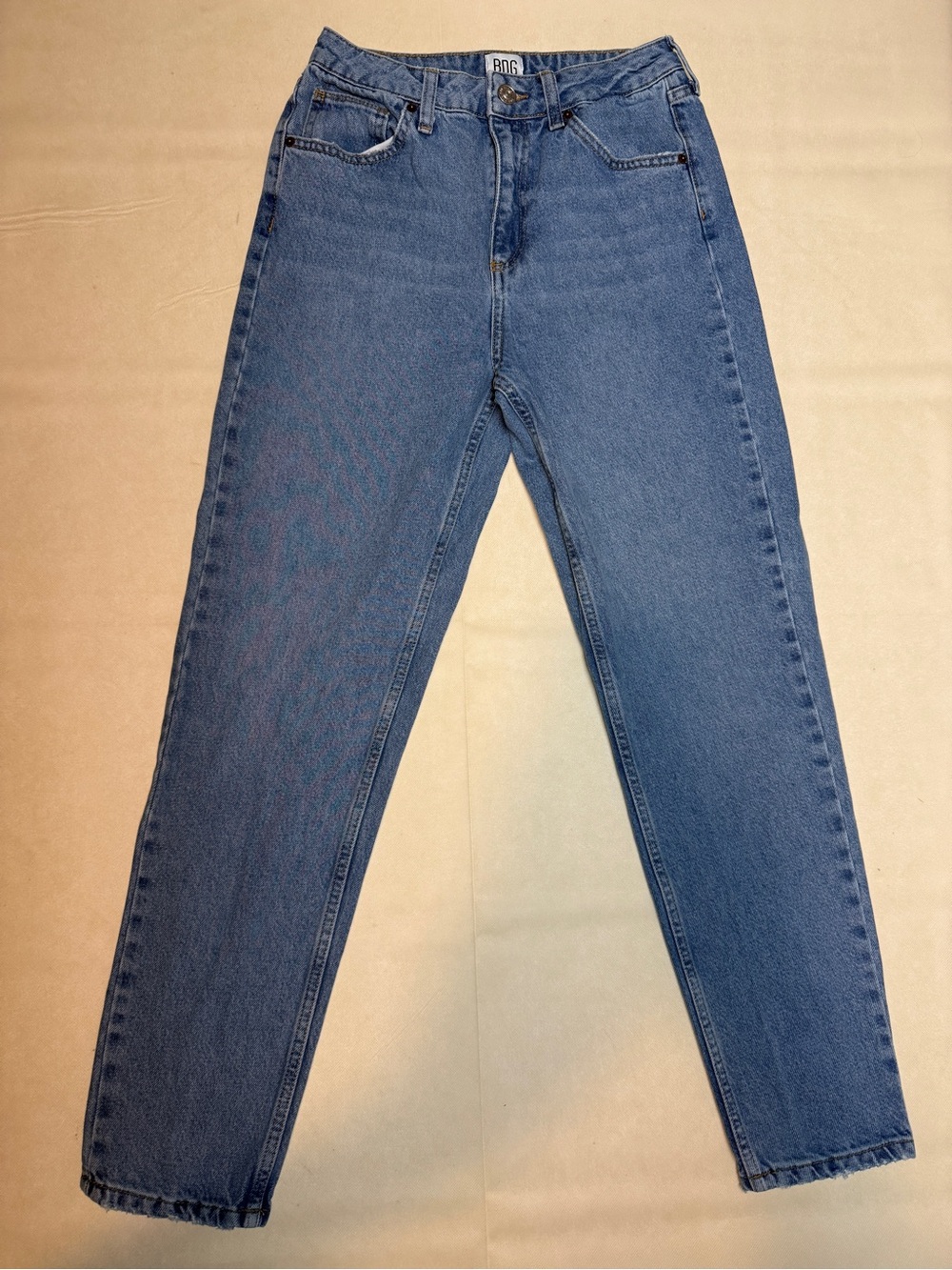BDG High-Rise Straight Jeans in Classic Blue Denim